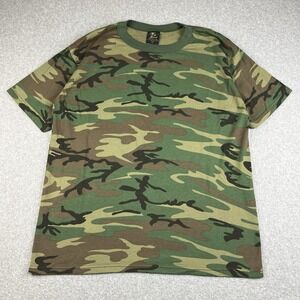 Vintage Tee Swing Camouflage T Shirt Mens XL Blank Camo Tee Army USA 80s 90s